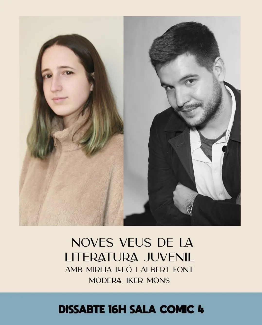 Taula rodona: Noves veus de la literatura juvenil. Dissabte 4, 16:00, a la Sala Còmic 4